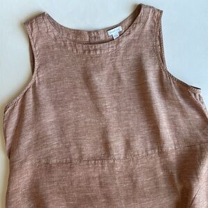 Pure Jill Linen Heathered Rust Maxi Tank Sundress Pockets Women’s Petite‎ Large